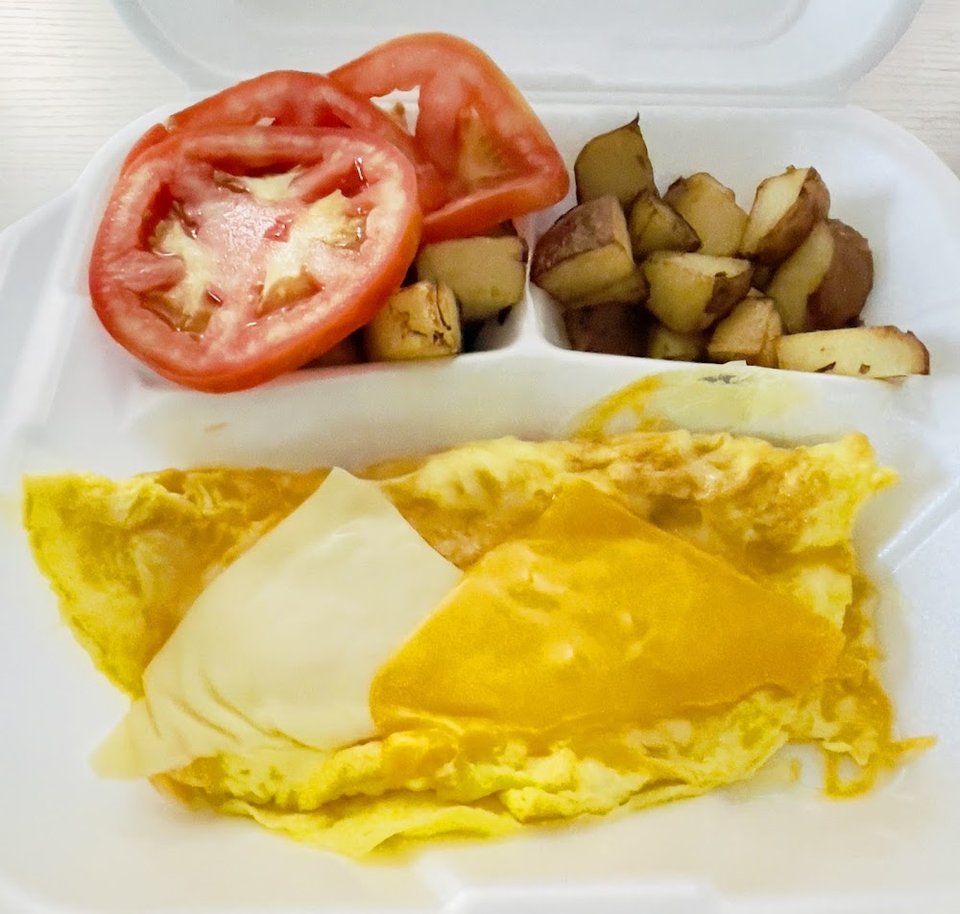 3 Cheese Omelette with Tomatoes and Potatoes